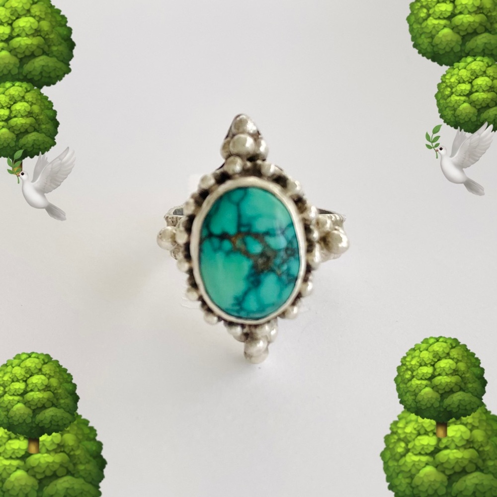 🌳🕊RING ~ turquoise silver